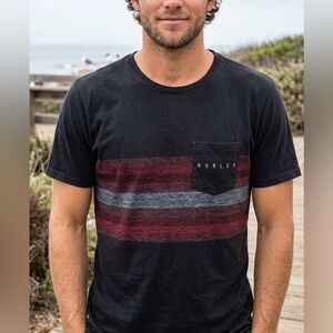 Men’s Hurley American Flag Design T-Shirt Size Small